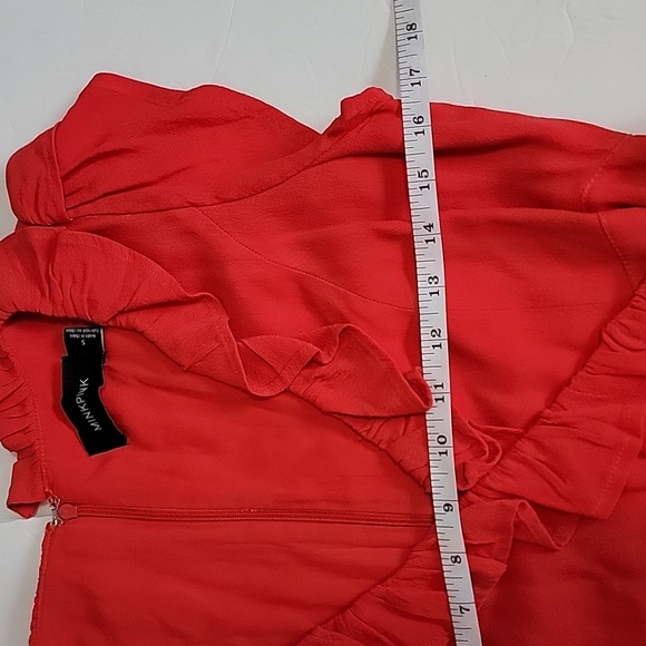 MINKPINK CORAL ORANGE WRAP DRESS/ S. - Picture 6 of 14
